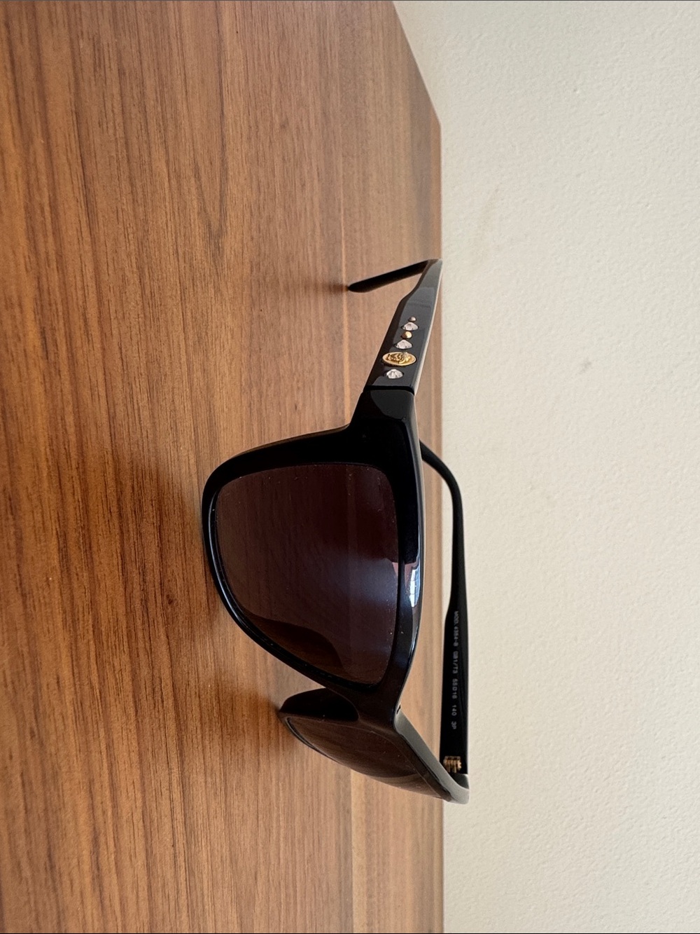 Versace Black Sunglasses with Sparkly Accents, with hard sides case